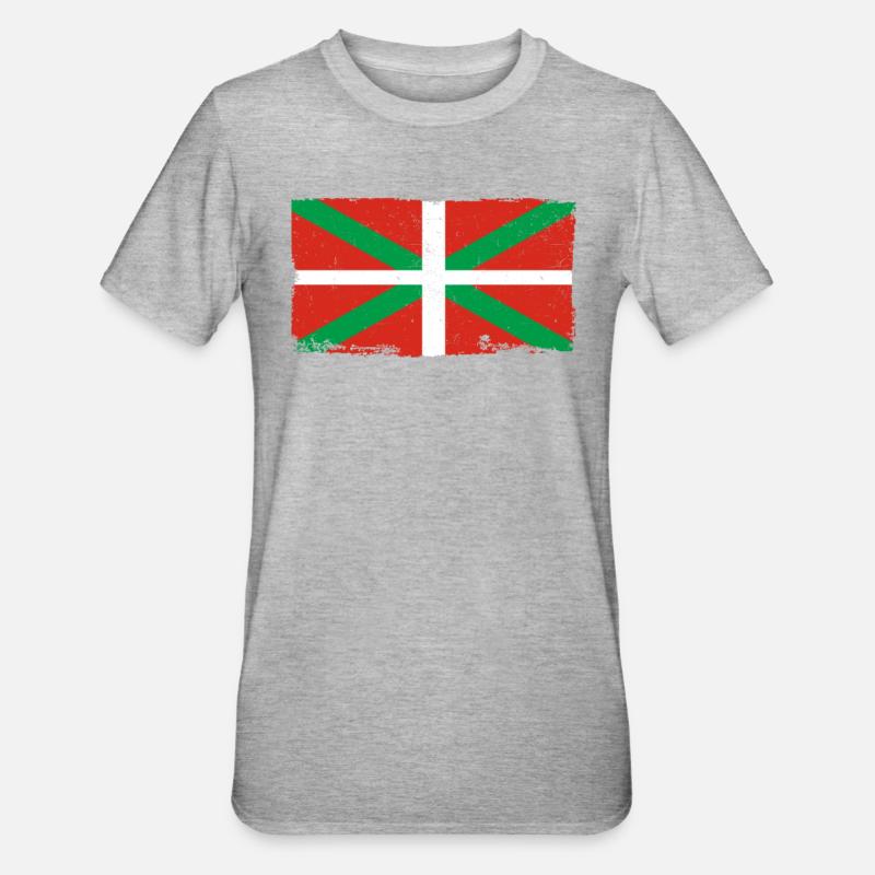 Pays Basque Drapeau Basque - T-shirt polycoton Unisexe - gris chiné