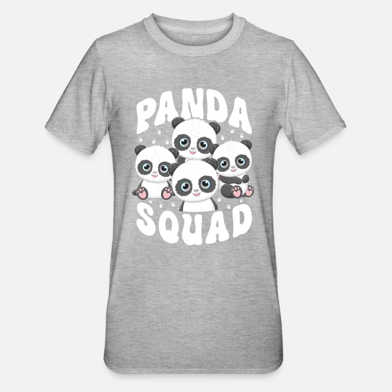 Escouade Panda - T-shirt polycoton Unisexe - gris chiné