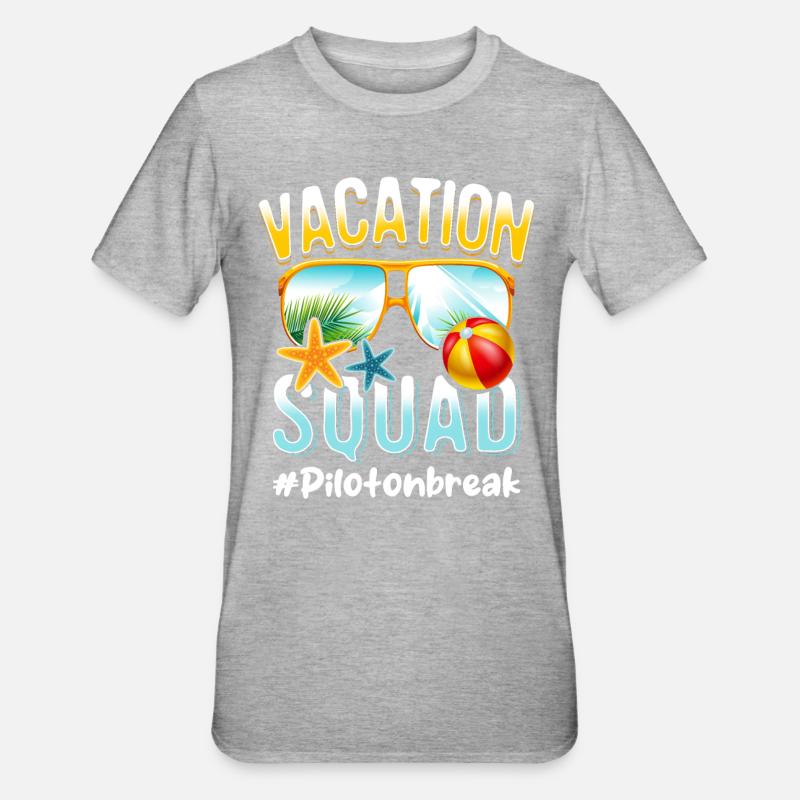 Pilot Vacation Squad #Pilotonbreak - Unisex Polycotton T-Shirt - heather grey