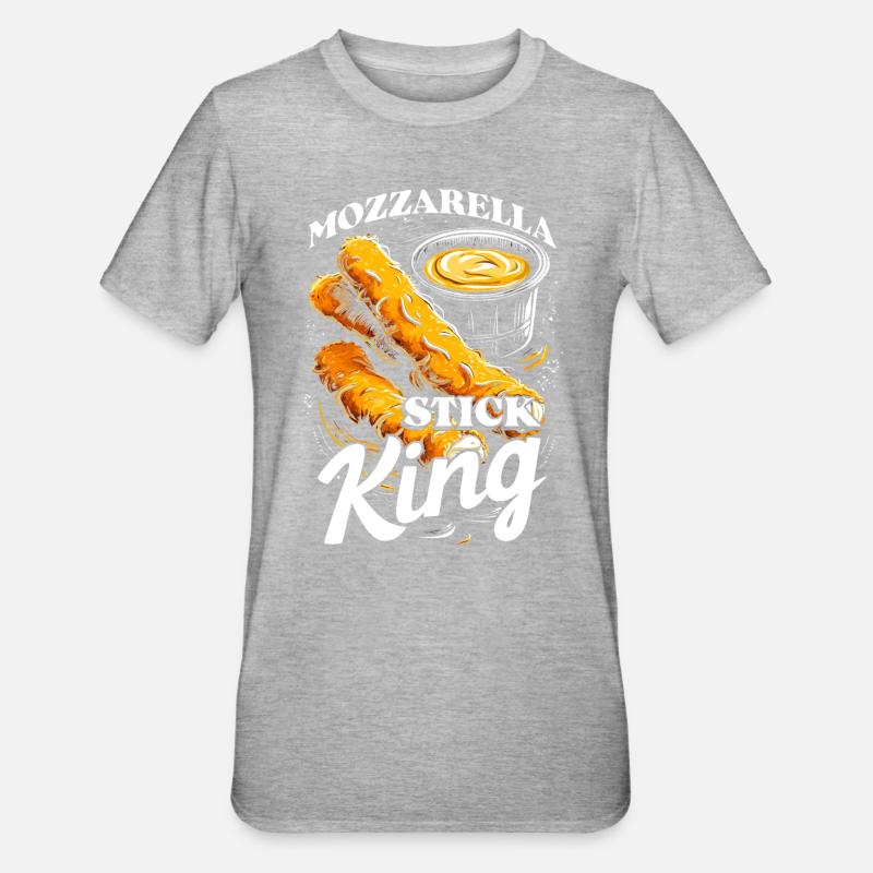 Bâtonnet de mozzarella King - T-shirt polycoton Unisexe - gris chiné