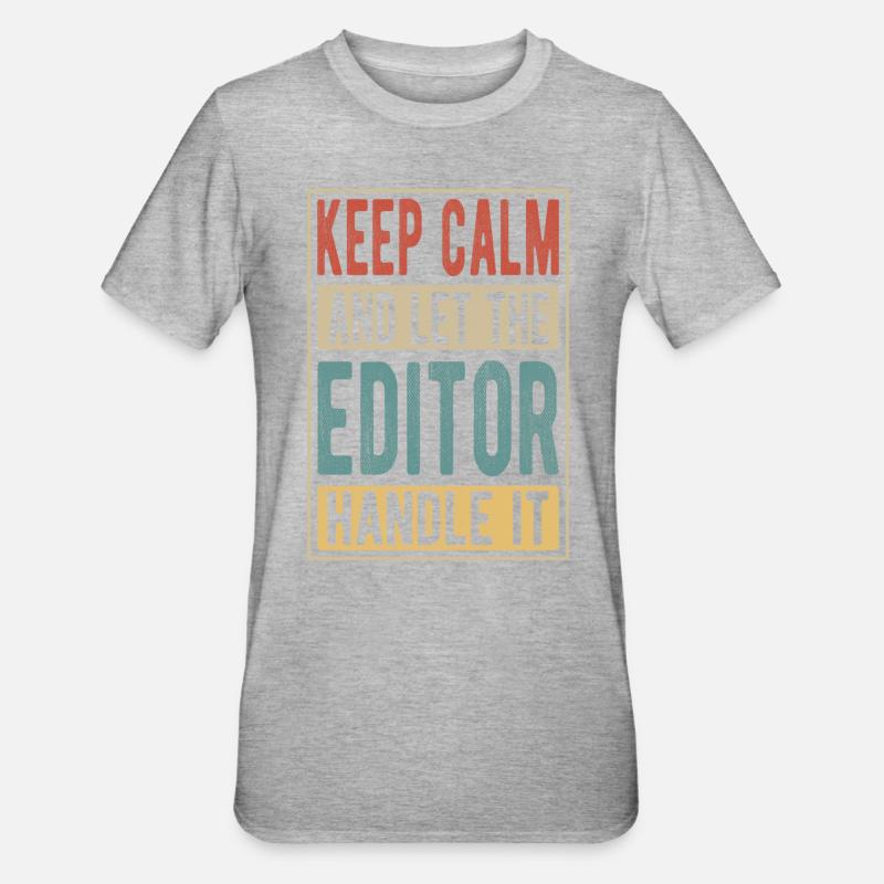 Editor Retro Geschenk - Unisex Polycotton T-Shirt - Grau meliert