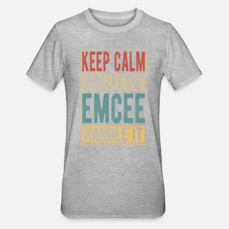 Emcee Retro Gift - Unisex Polycotton T-Shirt - heather grey
