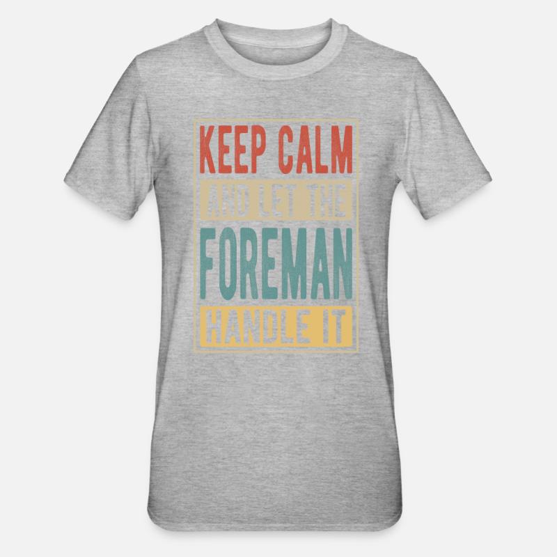 Vorarbeiter Retro-Geschenk - Unisex Polycotton T-Shirt - Grau meliert
