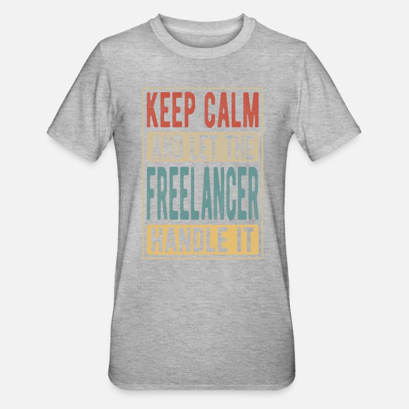 Freelancer Retro Geschenk - Unisex Polycotton T-Shirt - Grau meliert
