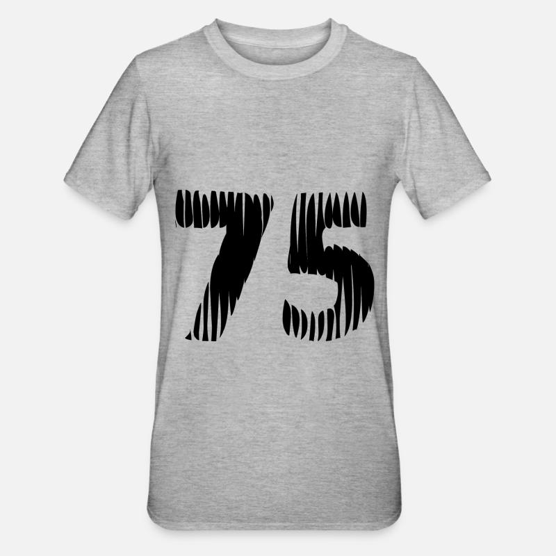 Maillot à 75 numéros - T-shirt polycoton Unisexe - gris chiné