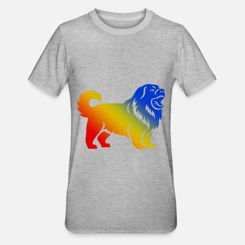 Chien Chow Chow - T-shirt polycoton Unisexe - gris chiné