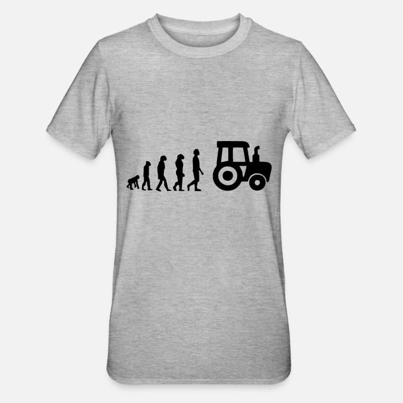 Evolution Traktor - Unisex Polycotton T-Shirt - Grau meliert