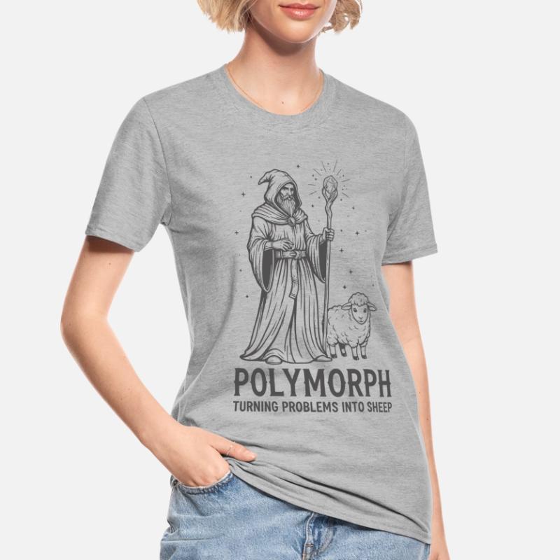 Polymorph Wizard – Turning Problems into Sheep T-shirt polycoton Unisexe