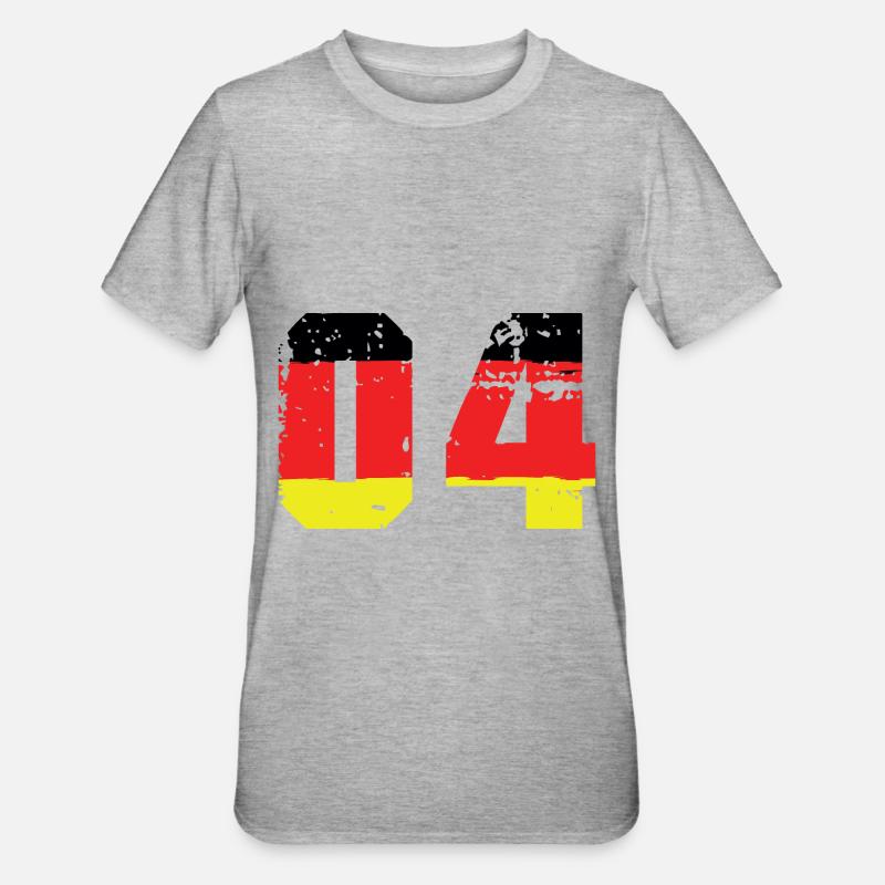 4 Number Germany Jersey - Unisex Polycotton T-Shirt - heather grey