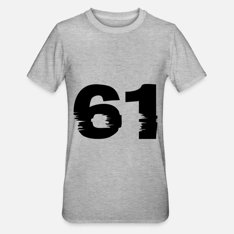 Numéro 61 - T-shirt polycoton Unisexe - gris chiné