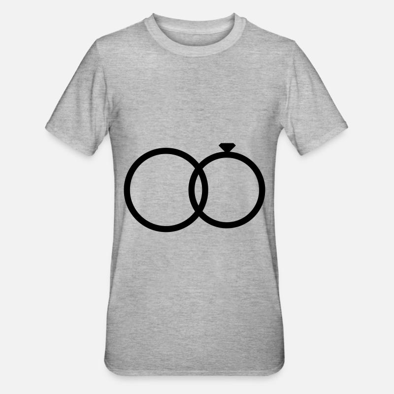 Eheringe Ring Hochzeit - Unisex Polycotton T-Shirt - Grau meliert