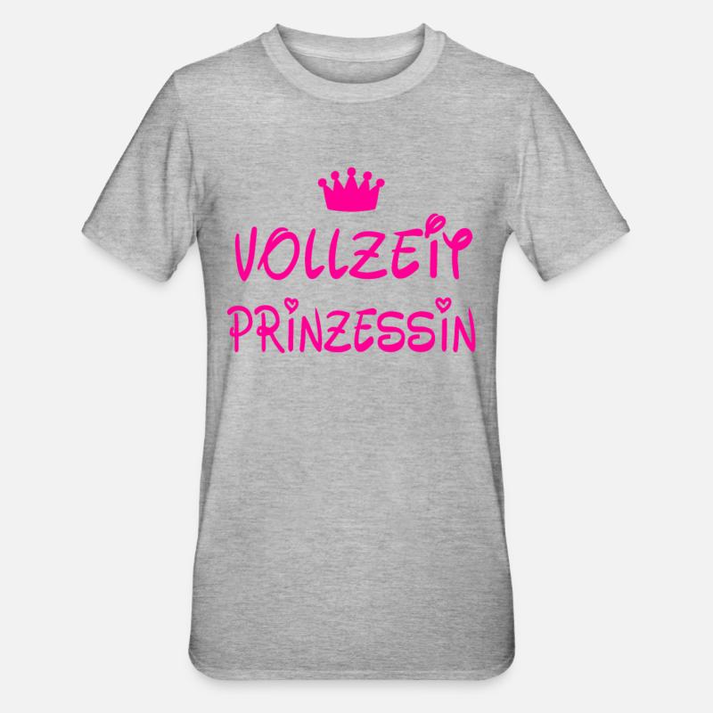 Vollzeit Prinzessin - Unisex Polycotton T-Shirt - Grau meliert