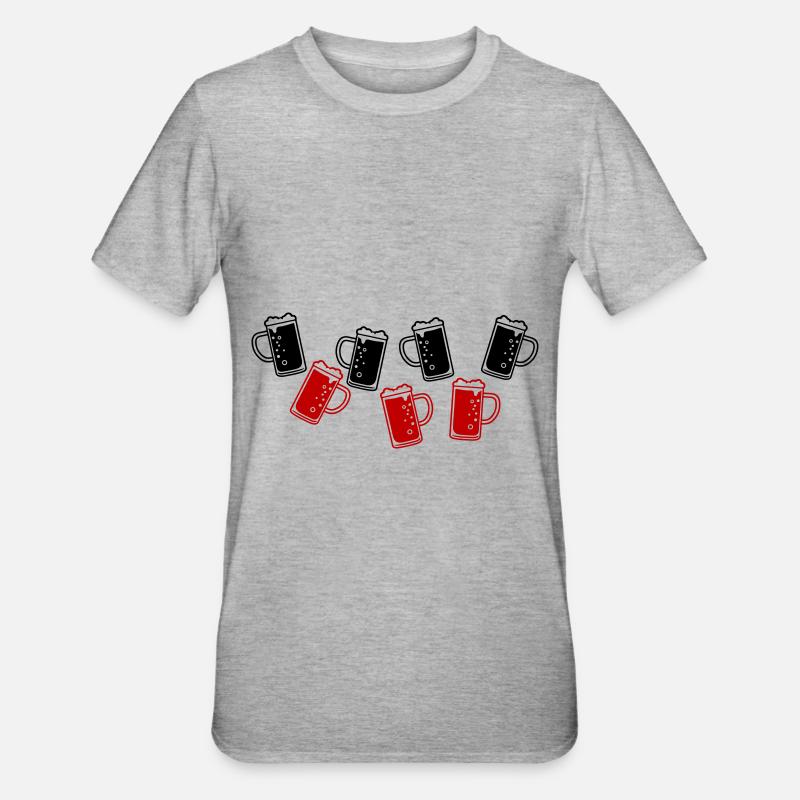 Icône de chope de bière - T-shirt polycoton Unisexe - gris chiné