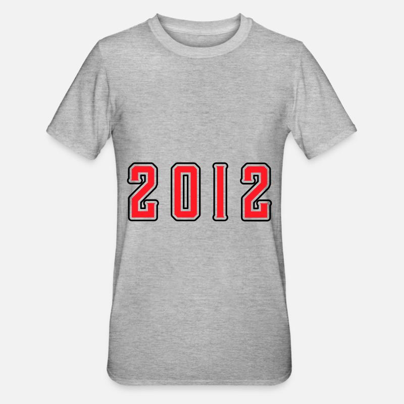 Anniversaire 2012 - T-shirt polycoton Unisexe - gris chiné
