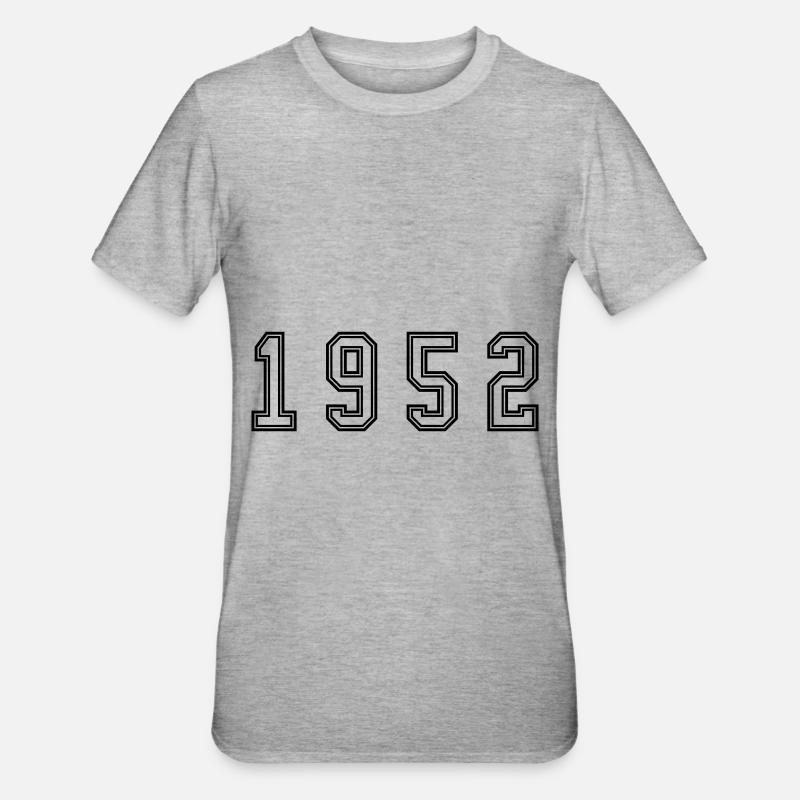 Numéro de l’année 1952 - T-shirt polycoton Unisexe - gris chiné