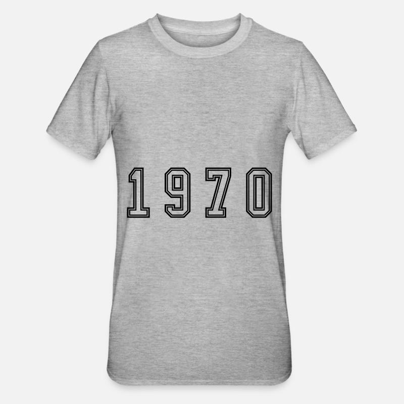 Numéro de l’année 1970 - T-shirt polycoton Unisexe - gris chiné