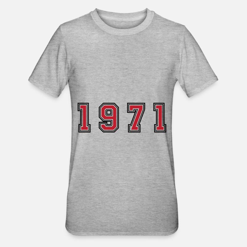 Numéro de l’année 1971 - T-shirt polycoton Unisexe - gris chiné