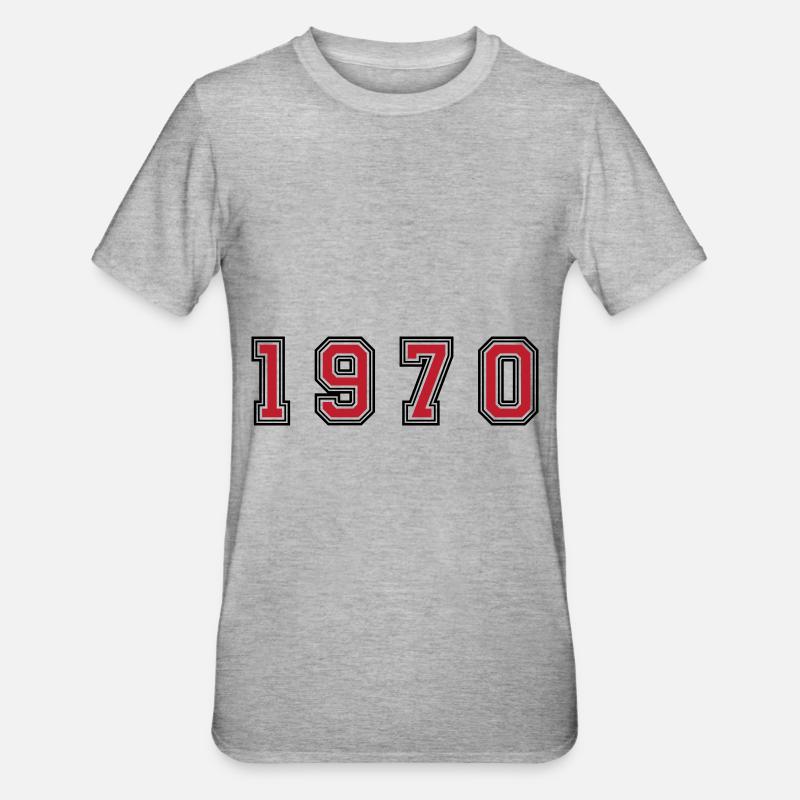 1970 year number - Unisex Polycotton T-Shirt - heather grey