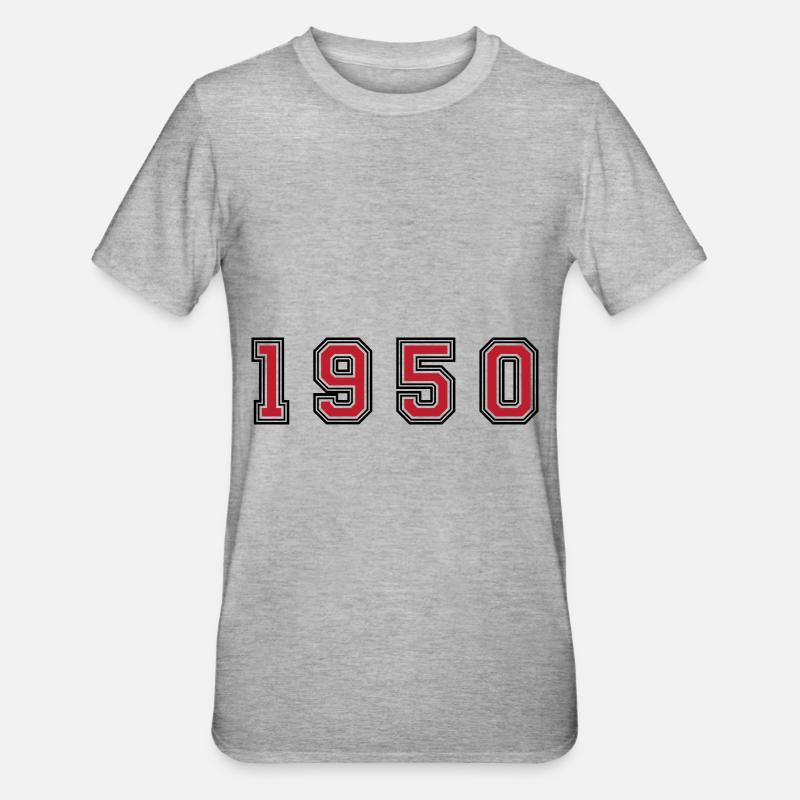 Numéro de l’année 1950 - T-shirt polycoton Unisexe - gris chiné