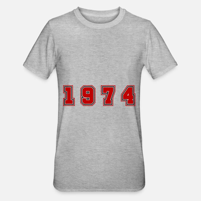 Numéro de l’année 1974 - T-shirt polycoton Unisexe - gris chiné
