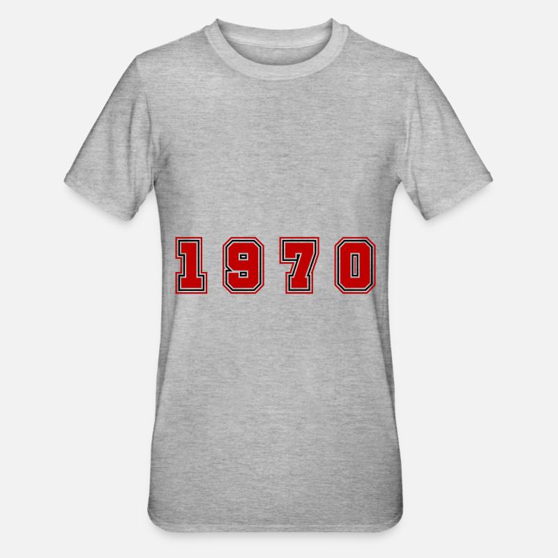 Numéro de l’année 1970 - T-shirt polycoton Unisexe - gris chiné