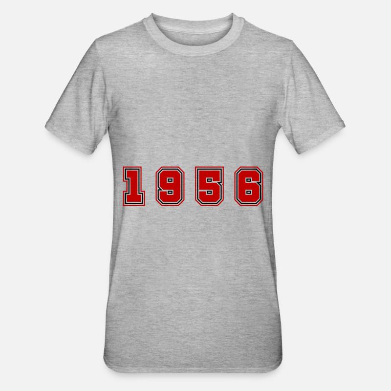 Numéro de l’année 1956 - T-shirt polycoton Unisexe - gris chiné