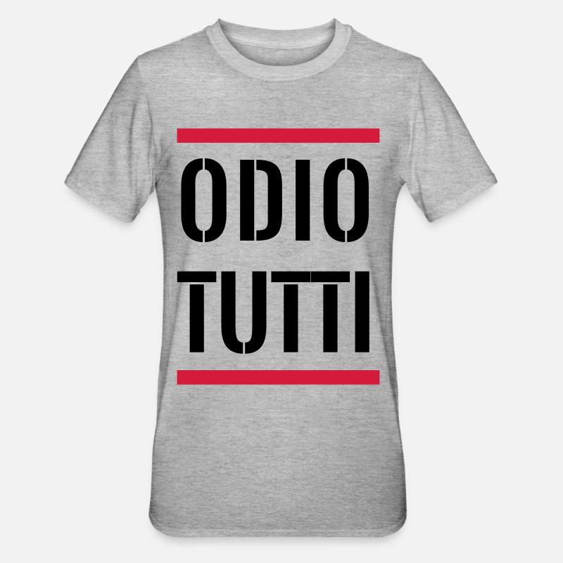 Ich hasse jeden - Unisex Polycotton T-Shirt - Grau meliert