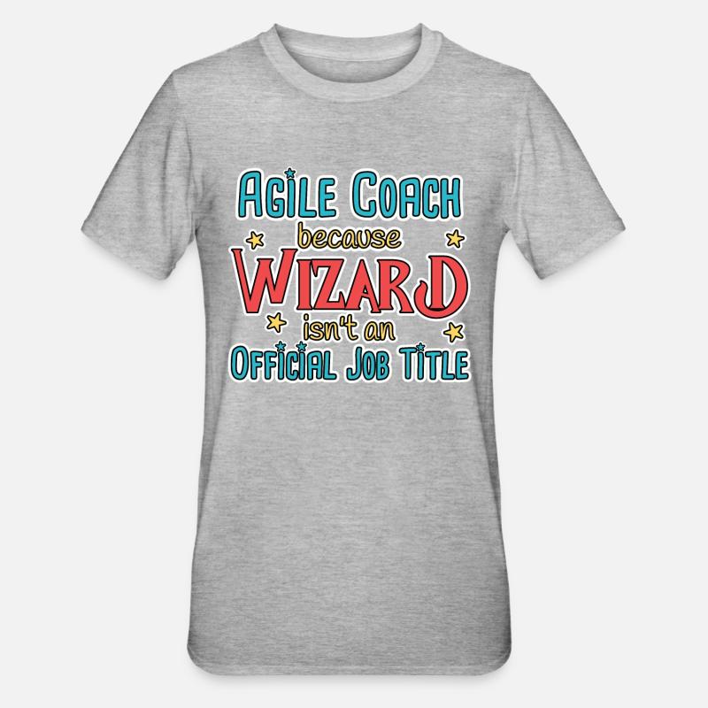 Agile Coach Wizard - Unisex Polycotton T-Shirt - heather grey