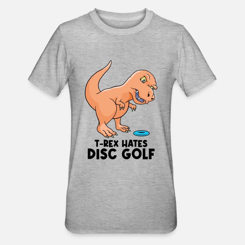 T-Rex Disc Golf - T-shirt polycoton Unisexe - gris chiné