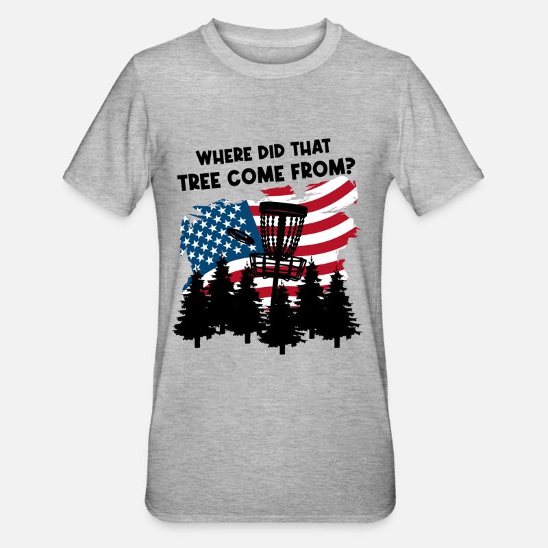 Lustiger Discgolf-Spruch - Unisex Polycotton T-Shirt - Grau meliert