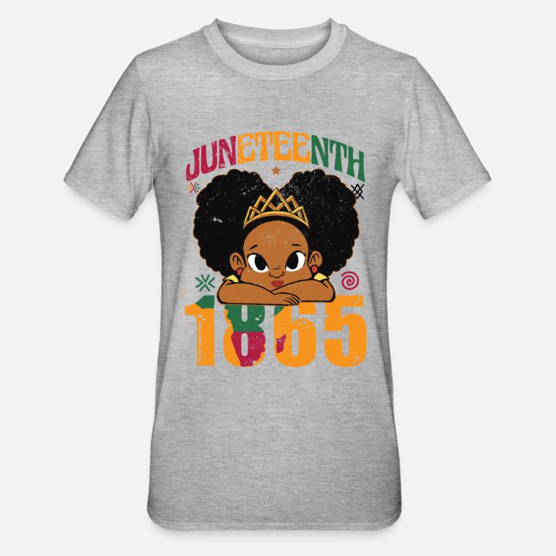 Juneteenth Kinder 1865 - Unisex Polycotton T-Shirt - Grau meliert