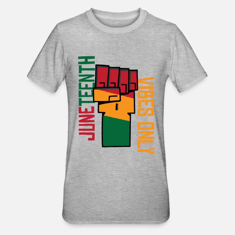 Juneteenth Vibes Only | Freedom | Emancipation Day - Unisex Polycotton T-Shirt - heather grey