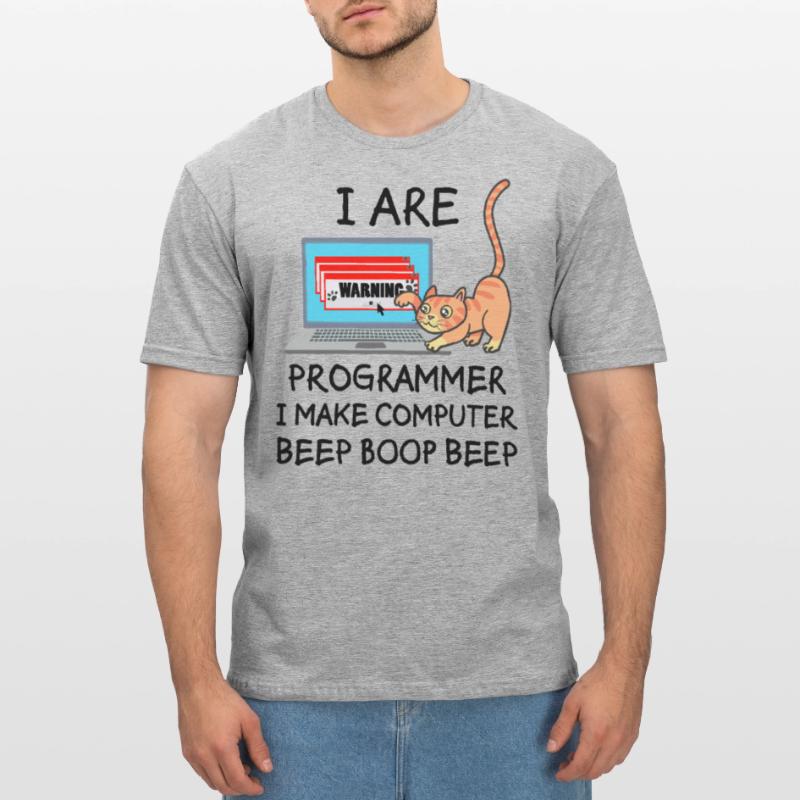 Computer Science Fun Saying Programmer Cat Gift Unisex Polycotton T-Shirt