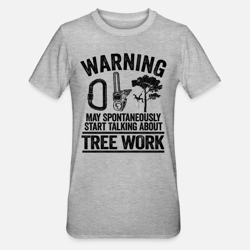 Baumpfleger Geschenk Baumkletterer Forstwirt - Unisex Polycotton T-Shirt - Grau meliert