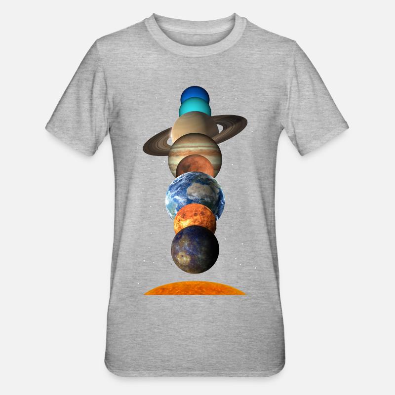 Solar system - Unisex Polycotton T-Shirt - heather grey