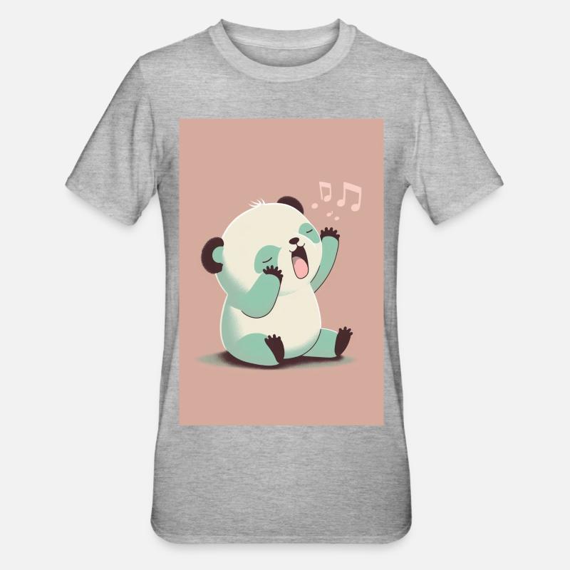 Baby panda - Unisex Polycotton T-Shirt - heather grey