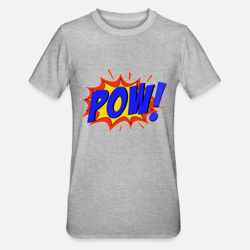 POW Comic Pow! - Unisex Polycotton T-Shirt - heather grey