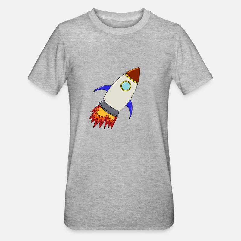fusée - T-shirt polycoton Unisexe - gris chiné