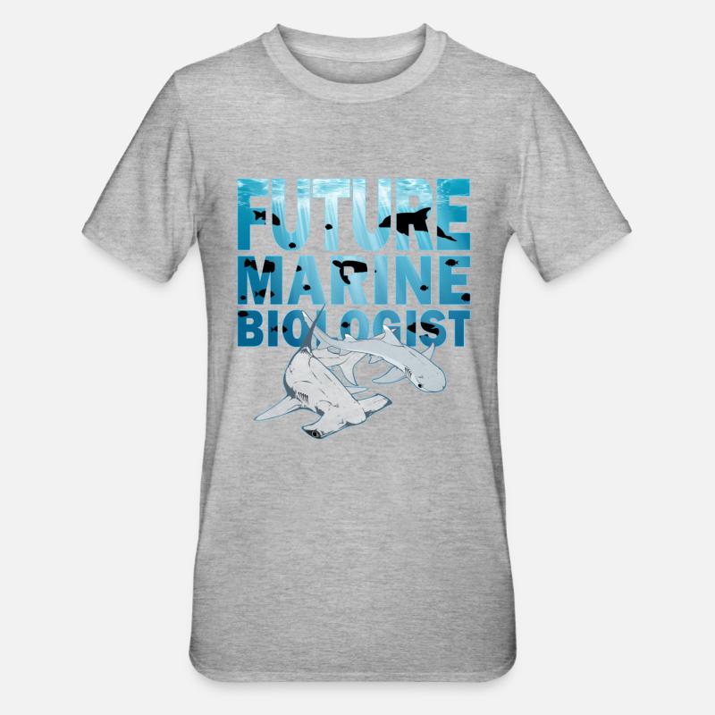 Requin-marteau à pointe blanche - T-shirt polycoton Unisexe - gris chiné