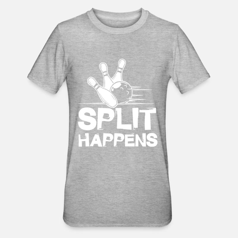 Bowling Split Happens - Unisex Polycotton T-Shirt - heather grey