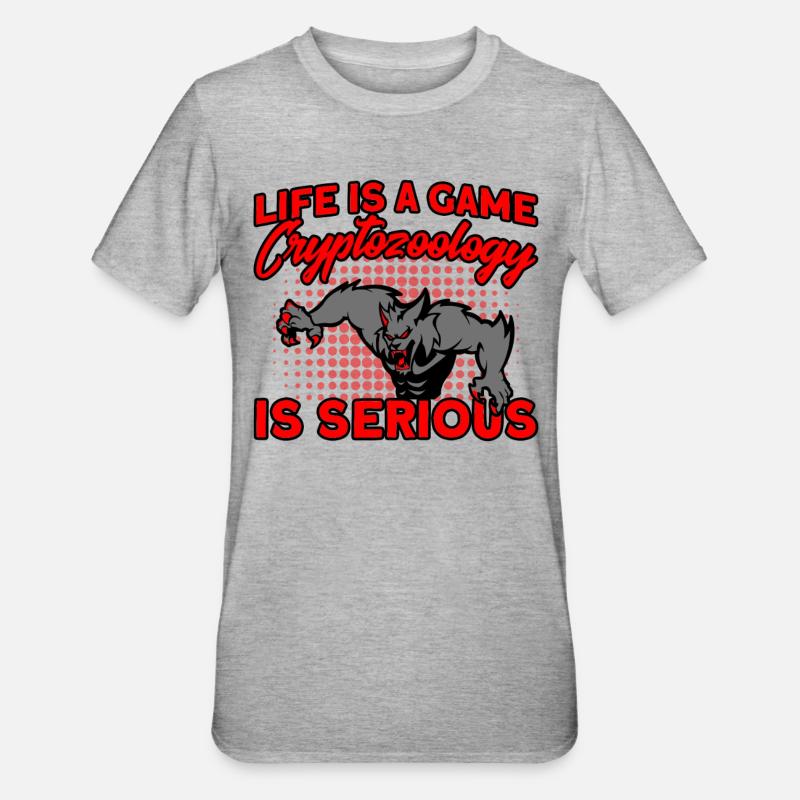 Kryptozoologie Kryptoide Monster Nerd Geschenk - Unisex Polycotton T-Shirt - Grau meliert