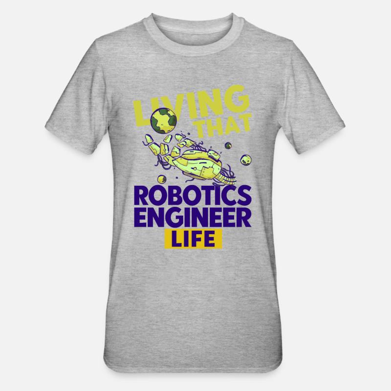 Engineer Teacher Robotics Robot Gift - Unisex Polycotton T-Shirt - heather grey