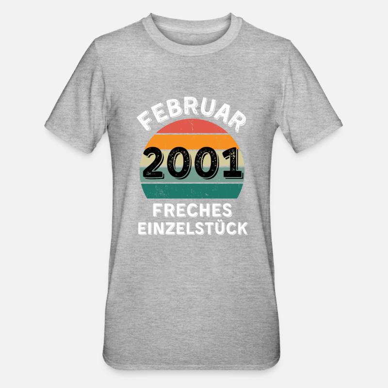 Février 2001 Pièce unique effrontée - T-shirt polycoton Unisexe - gris chiné