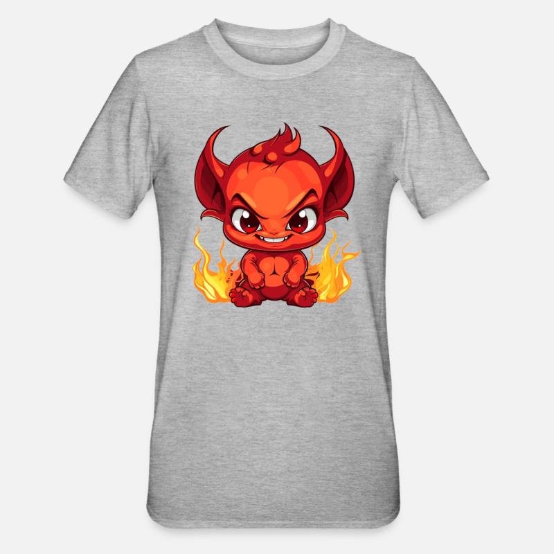 Bébé Diable de Feu - T-shirt polycoton Unisexe - gris chiné