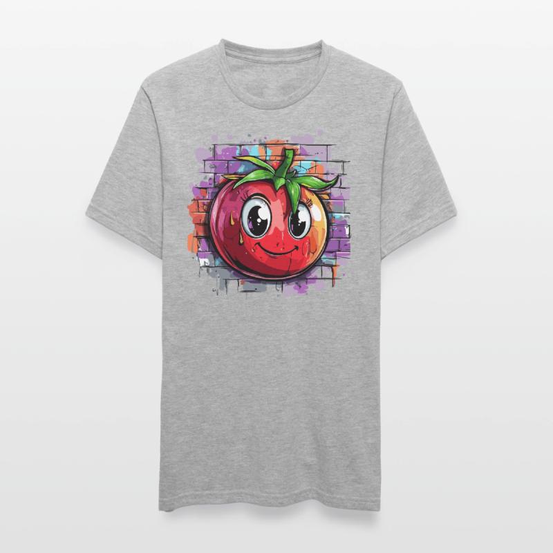 Tomate devant un mur de graffitis T-shirt polycoton Unisexe