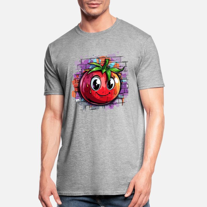 Tomate devant un mur de graffitis T-shirt polycoton Unisexe