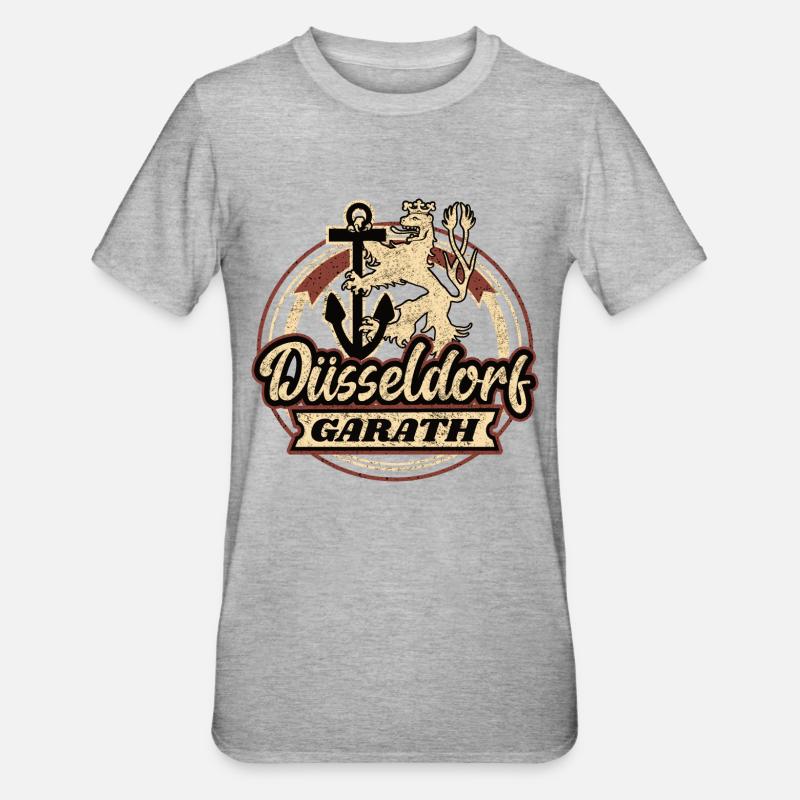 Düsseldorf Garath Retro Design - Unisex Polycotton T-Shirt - Grau meliert