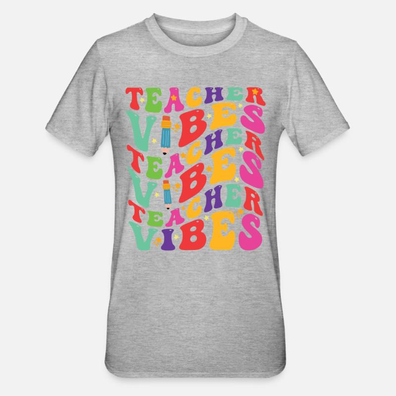 Vibrations de l’enseignant - T-shirt polycoton Unisexe - gris chiné