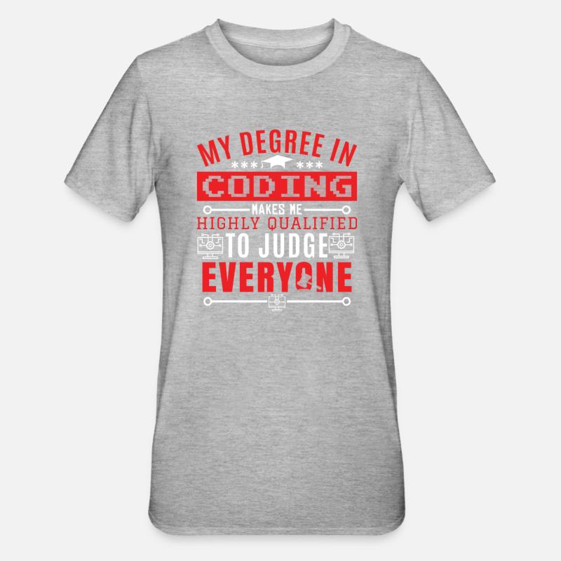 Coding Humor Coder Programmierer - Unisex Polycotton T-Shirt - Grau meliert