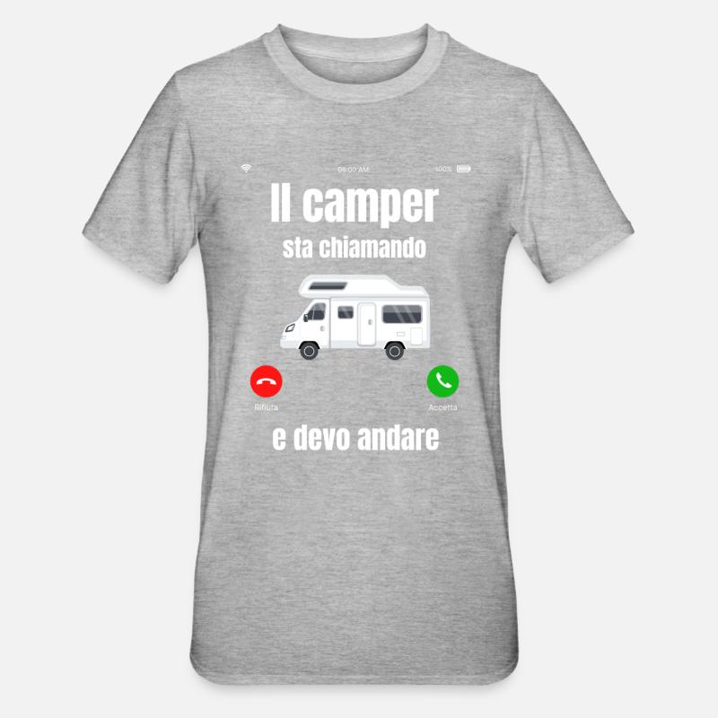 Der Camper ruft - Unisex Polycotton T-Shirt - Grau meliert